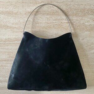 Vintage Gucci Tom Ford-era Suede Metal Handle Large Hobo Bag